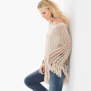 Chico's Black Label Open Stitch Poncho Top _ NWT